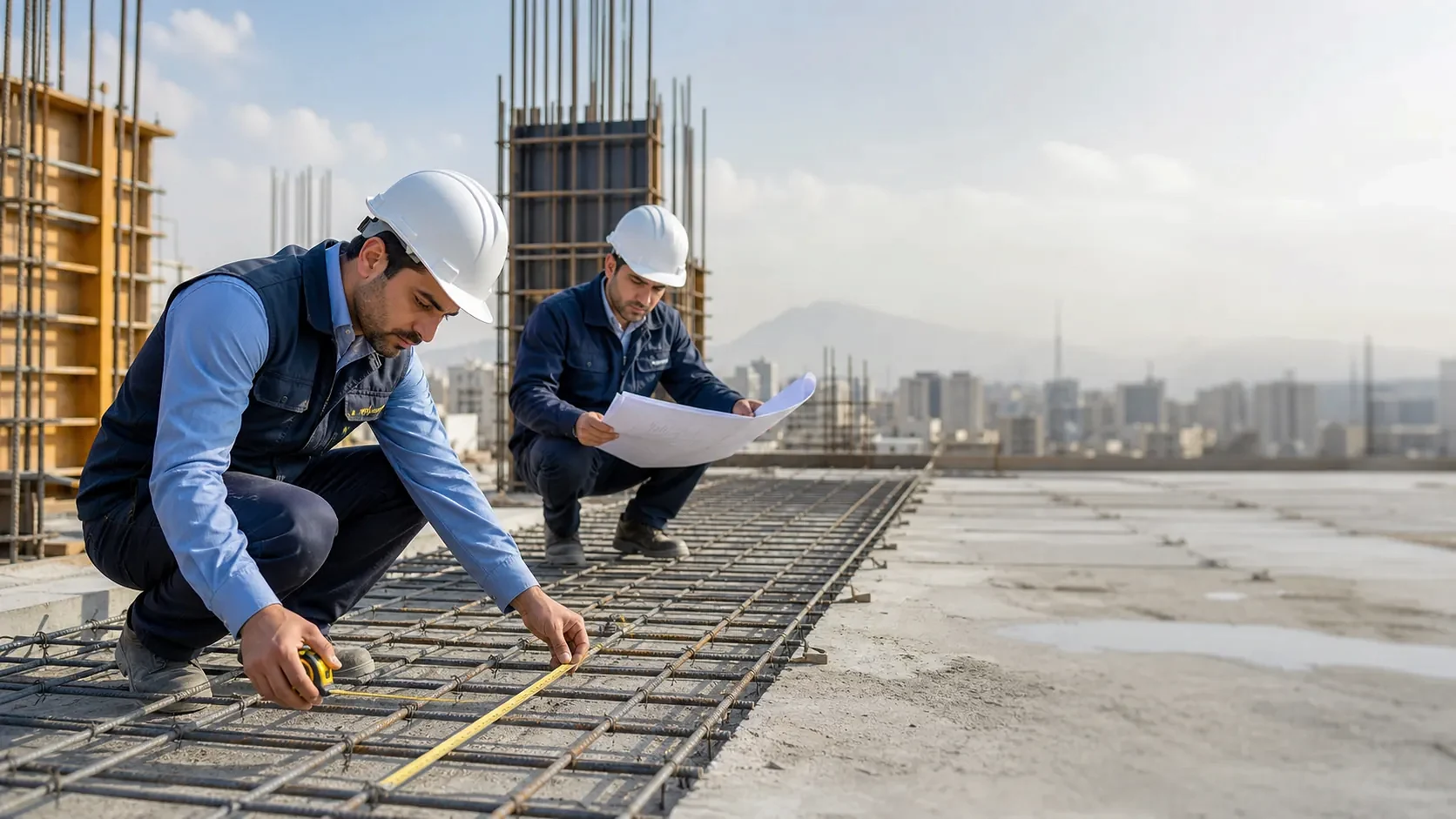 کنترل آرماتوربندی سقف توسط مهندسان ناظر